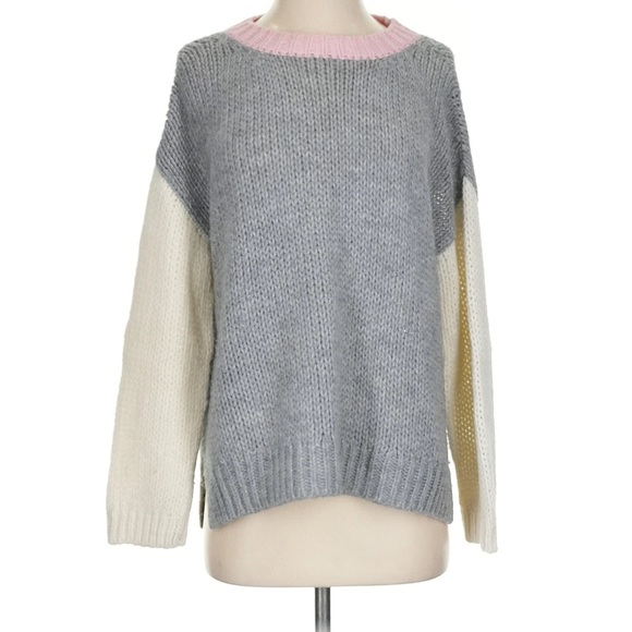 Xirena Apres Ski alpaca acrylic oversized boxy super soft color block sweater XS - Picture 1 of 8
